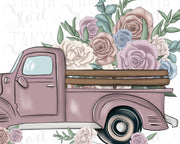 Truck With Flowers | St Valentines Day | Light Pink