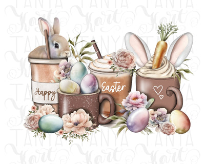 Happy Easter | Coffee Cups Png | Sublimation Designs