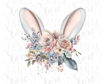 Easter Bunny Ears | Flower Sublimation | Happy Easter