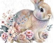 Bunny With Flowers | Happy Easter | Png Easter Sublimation