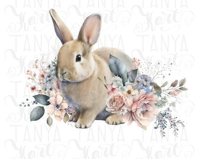 Bunny With Flowers