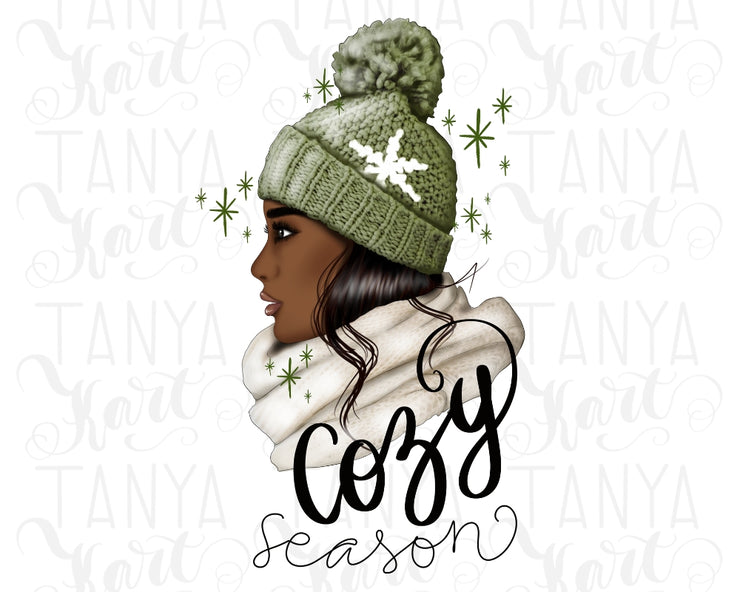 Christmas Afro Girl | Cozy Season | Png Sublimation