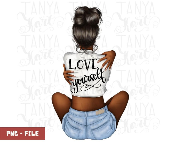 Love Yourself Png Sublimation Printing Afro Girl Power