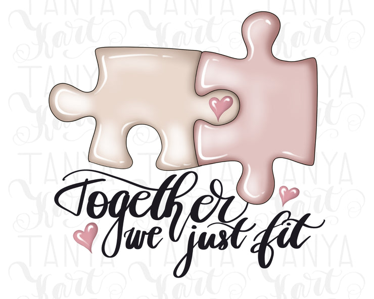 Valentine's Day | Together We Just Fit | Digital Png