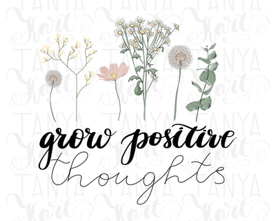 Wild Flowers | Digital File | Grow Positive Thoughts | Botanical Art