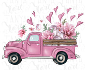 Car With Hearts | Truck With Flowers | Digital Png File
