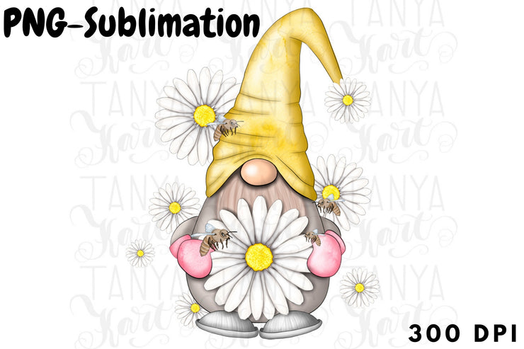 Daisy Gnome Png | Sublimation Design