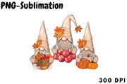 Autumn Gnomes Sublimation Design