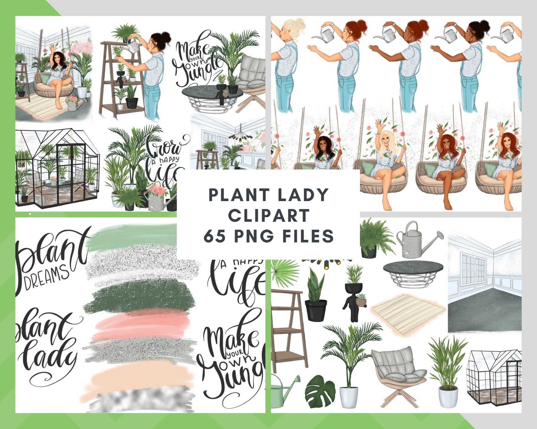 Plant Lady Clip Art – ATArtDigital