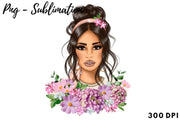 Sublimation Design| Floral Girl