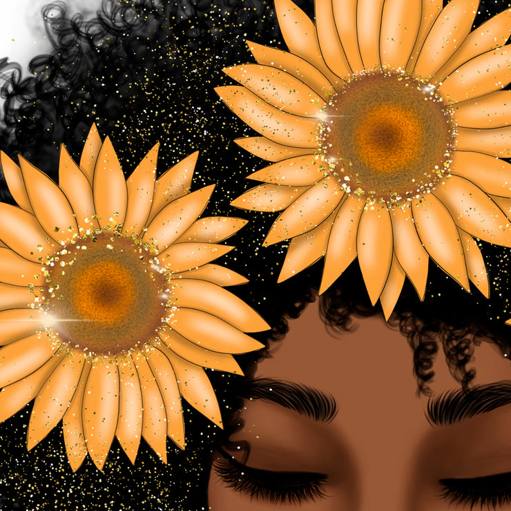 Sunflower Sublimation | Afro Woman