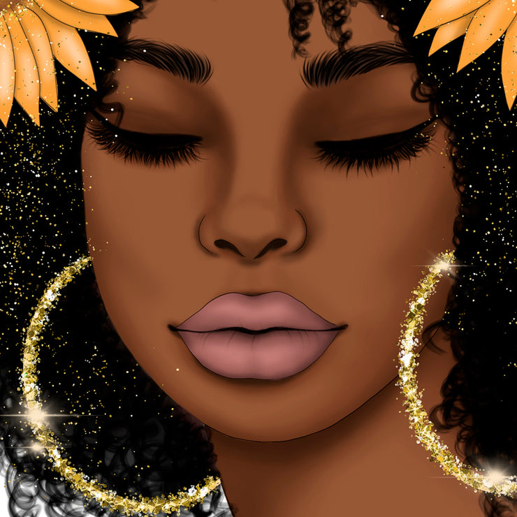 Sunflower Sublimation | Afro Woman