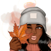 Afro Girl Autumn Png