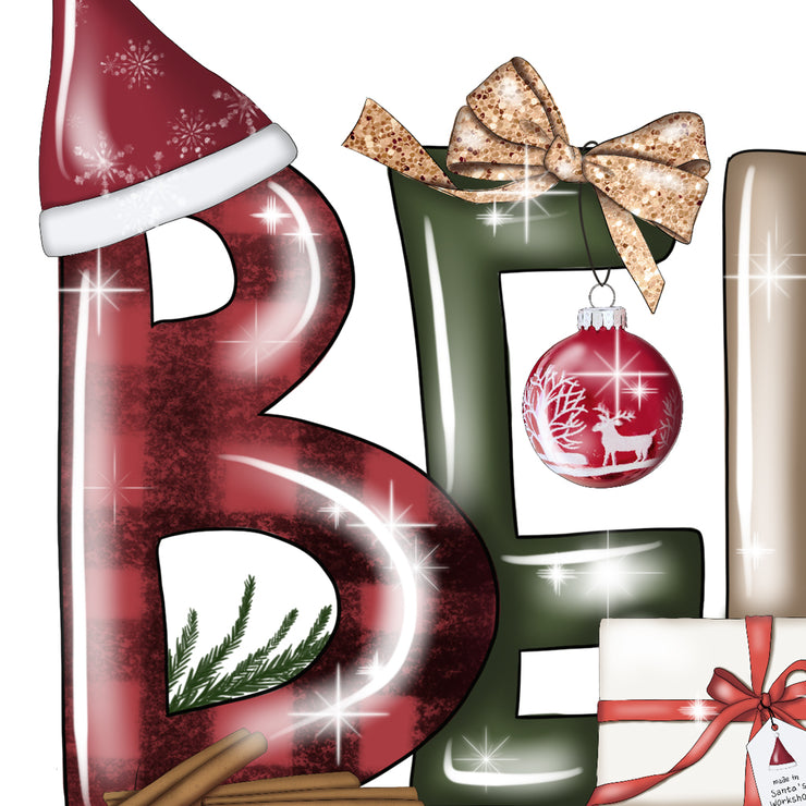 Believe Christmas | Png Download | Hand Draw | Merry Christmas | Happy Holiday