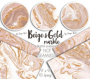 Beige And Gold Marble Digital Papers