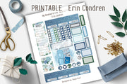 Denim Dark Skin toned  Life Planner Erin Condren Weekly Printable Kit