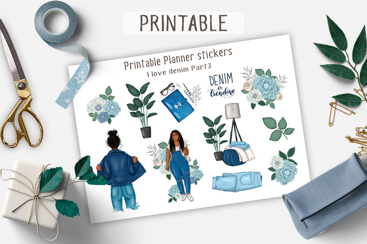 I love Denim Weekly Printable Kit Happy Planner