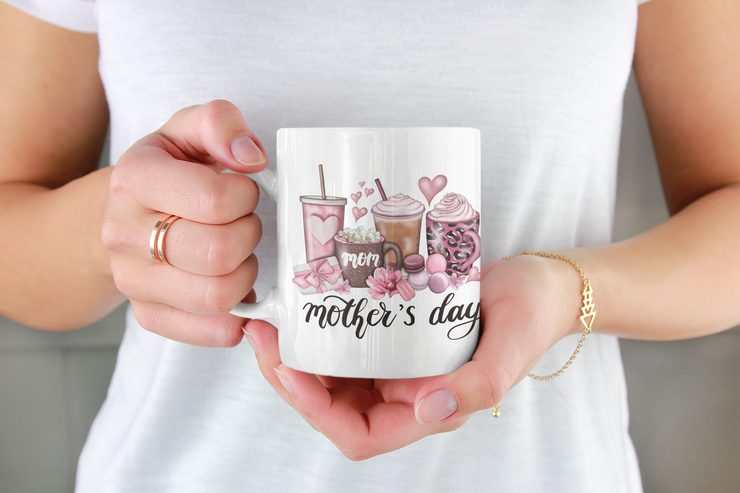 Mother Coffee Cups | Hand Drawn PNG Digital Download