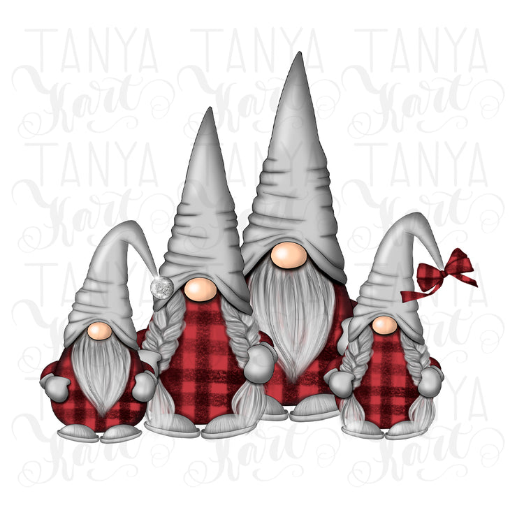 Family Gnomes Plaid Sublimation Christmas