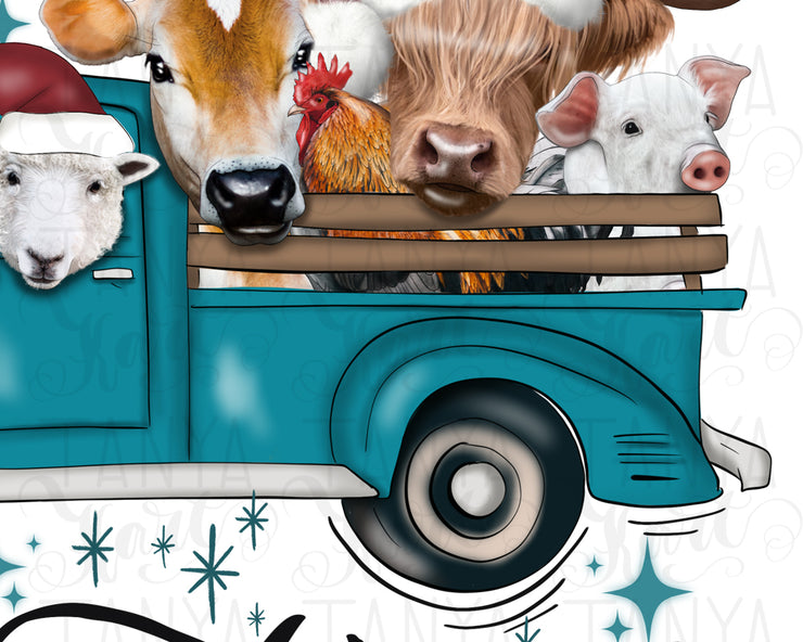 Farm Christmas | Png Sublimation | Farm Life | Christmas Old Truck