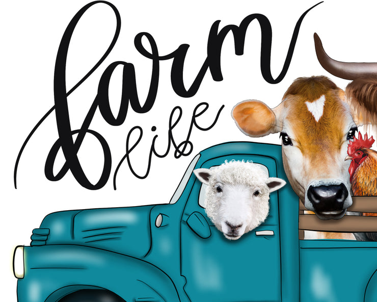 Farm Animals | Sublimation Png | Hand Drawn | Turquoise Truck