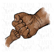 Father And Son Fists | African American | Sublimation Png