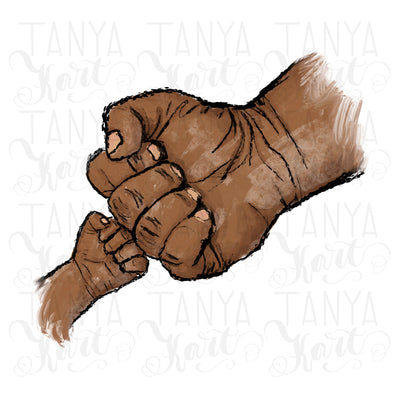 Father And Son Fists | African American | Sublimation Png