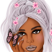Spring Design | Butterfly Art | Dark Skin Woman Png
