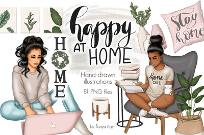 Happy At Home Hand-Drawn Clipart
