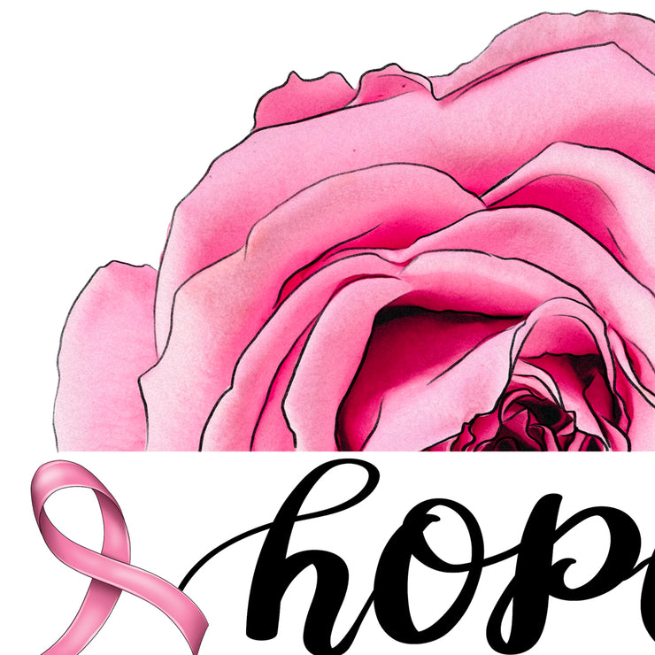 Floral Hope Png Pink Ribbon Sublimation Design Rose Flower