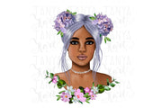 Hydrangea Floral Girl Dark Skin