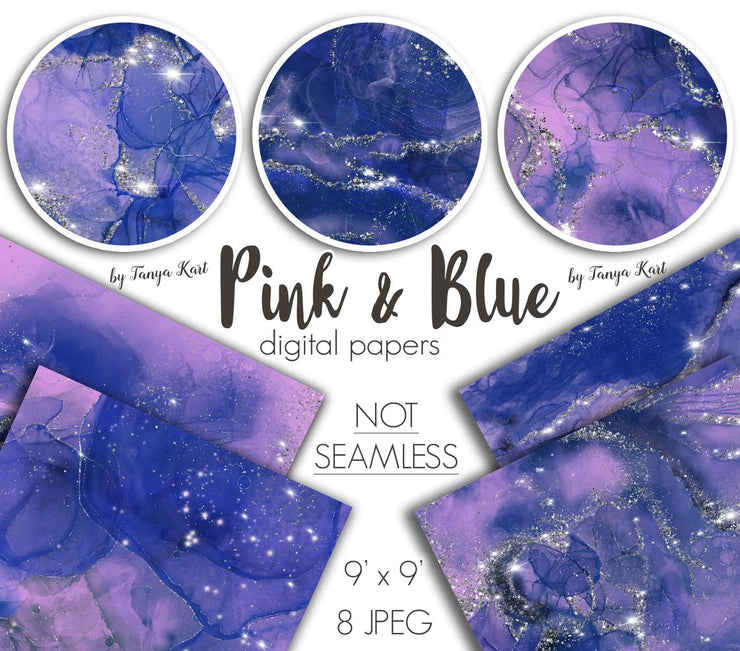 Pink and Blue Digital Paper