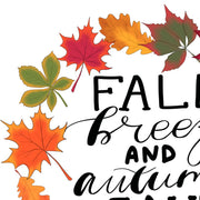 Fall Breeze And Autumn Leaves | Sublimation Png
