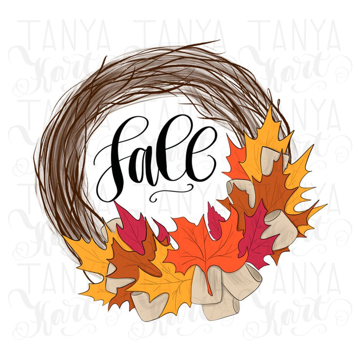 Autumn Png | Sublimation Design | Fall Wreath