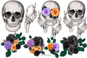 Flowers and Sculls Clip Art