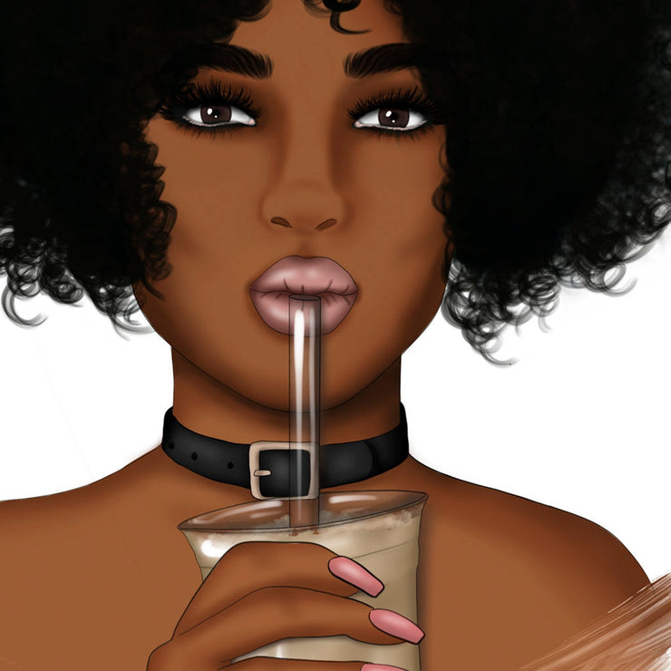 African American Sublimation | Boba Tea Png