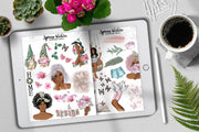 Floral Goodnotes Stickers | African American