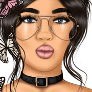 Woman In Glasses With Butterflies | Spring Sublimation