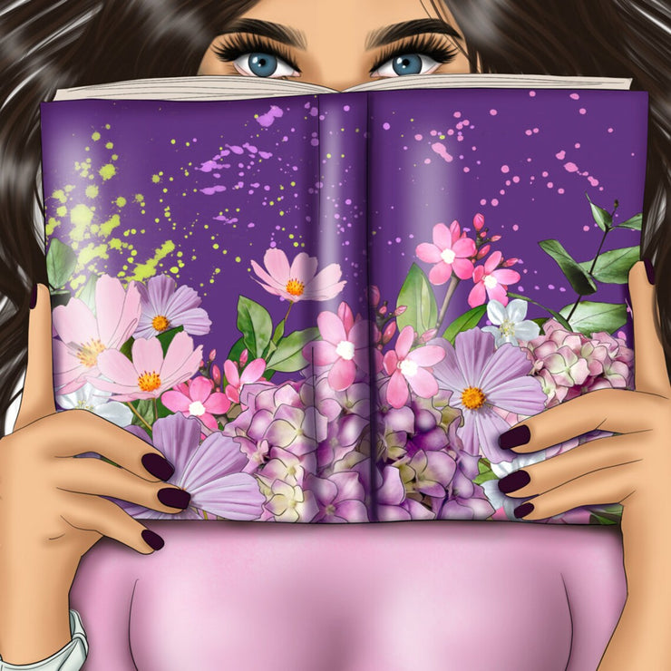 Girl Illustration | Floral Reading Design