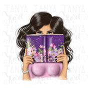 Girl Illustration | Floral Reading Design