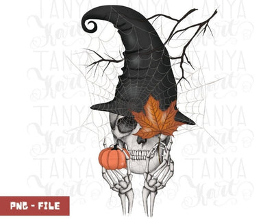 Autumn Skull | Sublimation Design | Halloween Png