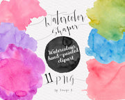 Watercolor Shapes Colorful Clipart