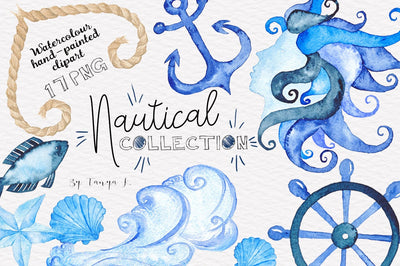 Watercolor Nautical Clipart
