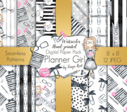 Planner Girl Digital Paper Pack