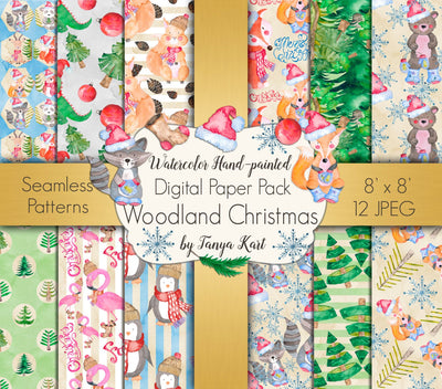 Woodland Christmas Digital Paper