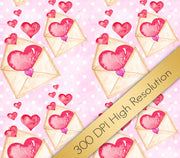 Pink Valentine's Day Watercolor Digital Paper