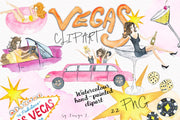Vegas Watercolor Clipart