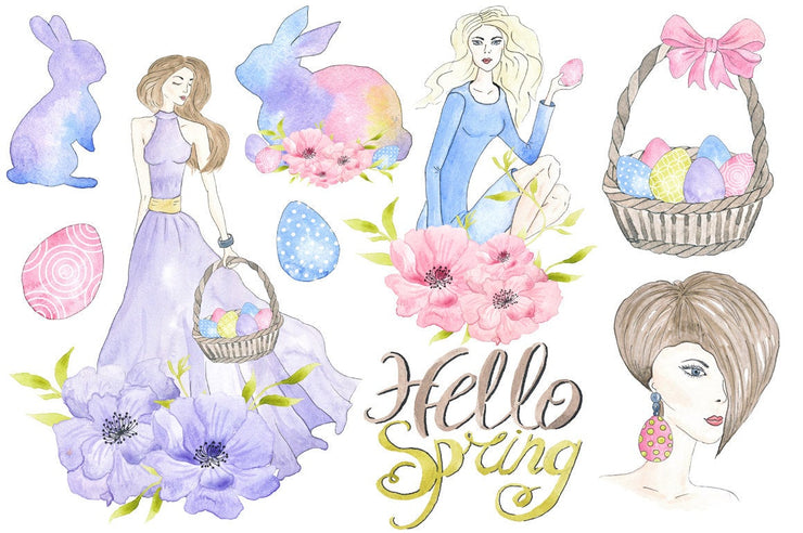 Happy Easter Spring Clipart