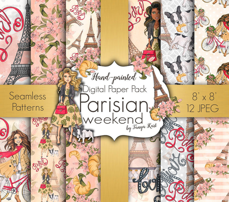 Parisian Weekend Digital Paper