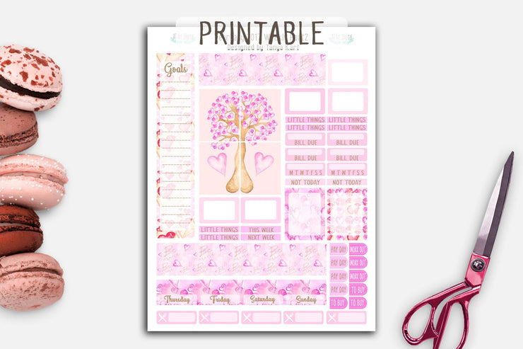 February Weekly Printable Planner Stickers for Erin Condren